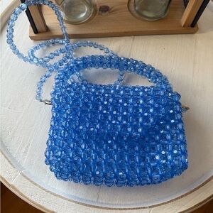 Blue Beaded Women's Bag